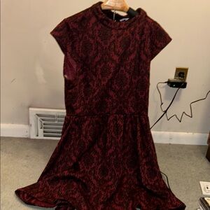Elegant Red and Black Women's Dress